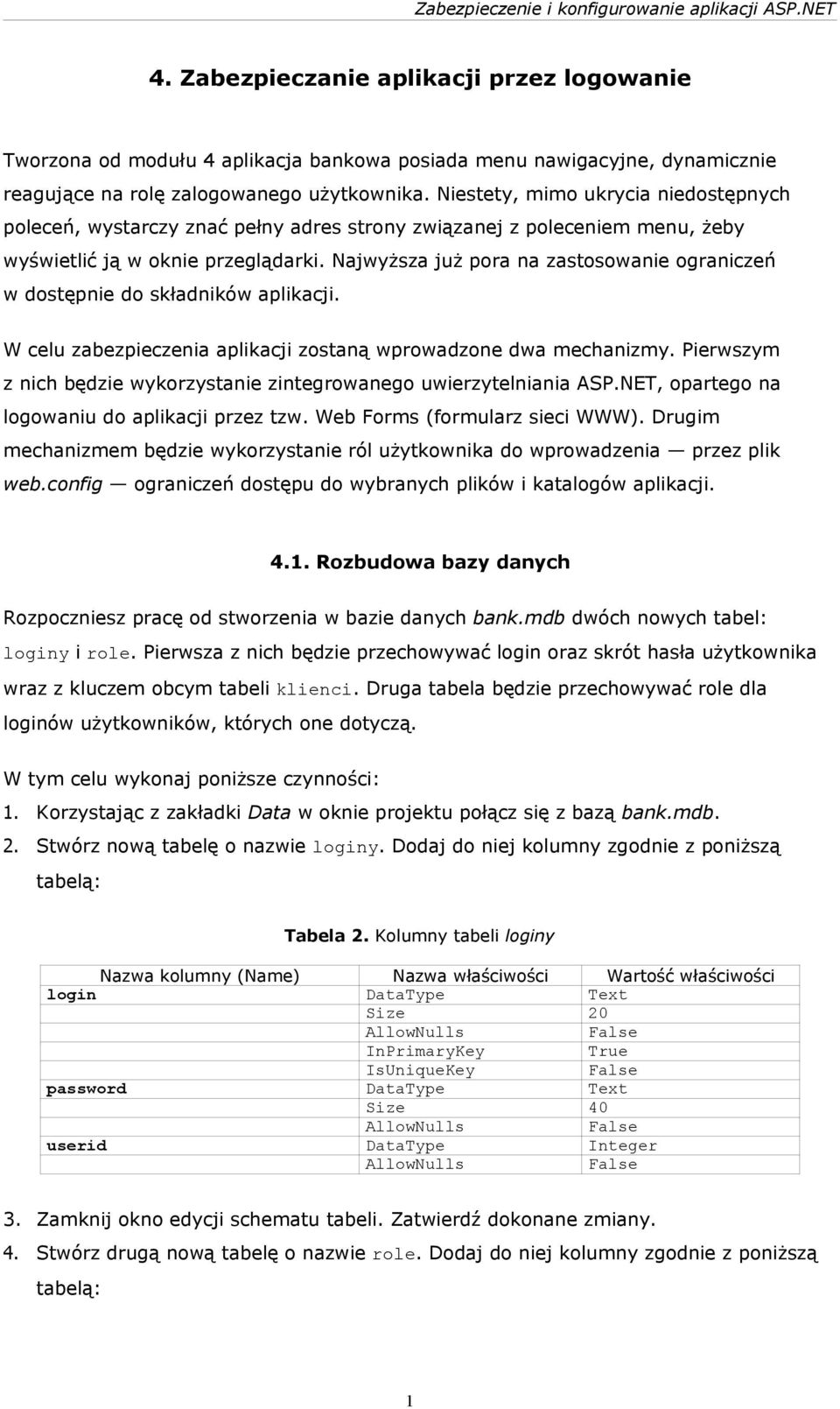 Najwyższa już pora na zastosowanie ograniczeń w dostępnie do składników aplikacji. W celu zabezpieczenia aplikacji zostaną wprowadzone dwa mechanizmy.