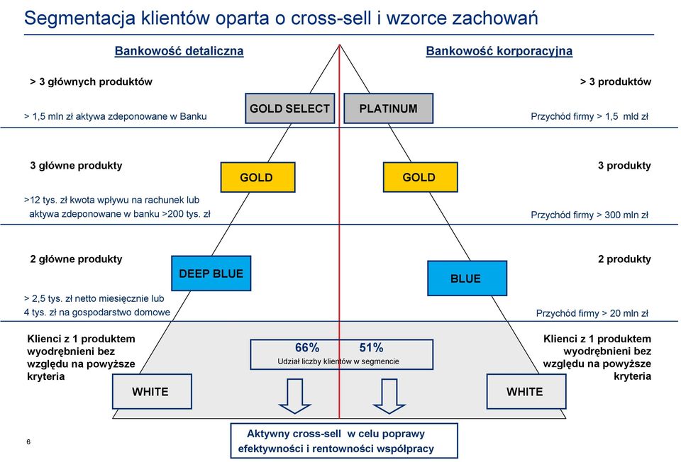 zł Przychód firmy > 300 mln zł 2 główne produkty DEEP BLUE BLUE 2 produkty > 2,5 tys. zł netto miesięcznie lub 4 tys.