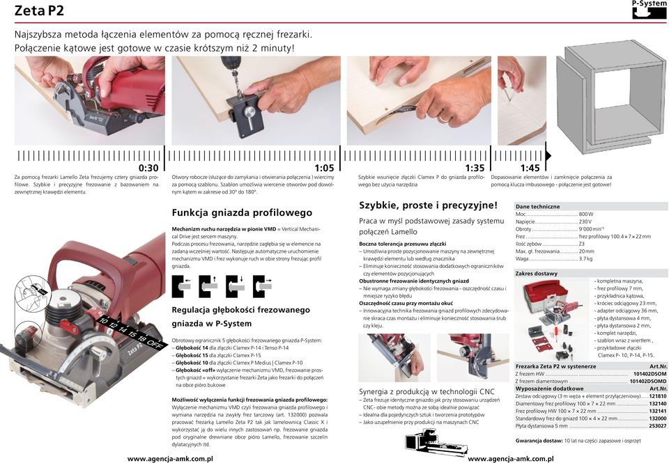 max 0:30 1:05 1:35 1:45 Otwory robocze (służące do zamykania i otwierania połączenia ) wiercimy za pomocą szablonu. Szablon umożliwia wiercenie otworów pod dowolnym kątem w zakresie od 30 do 180.