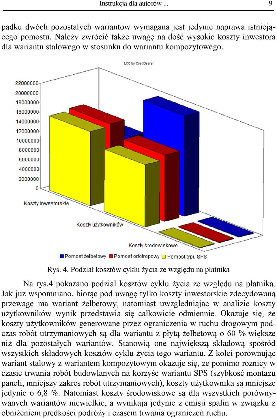 4 pokazano podział kosztów cyklu życia ze względu na płatnika.