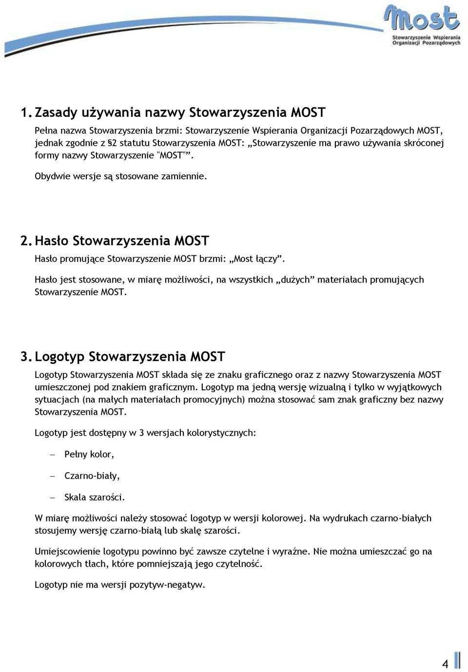 Hasło jest stosowane, w miarę możliwości, na wszystkich dużych materiałach promujących Stowarzyszenie MOST. 3.