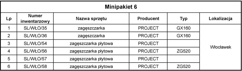 PROJECT 4 SL/WŁO/56 zagęszczarka płytowa PROJECT ZG520 5 SL/WŁO/57