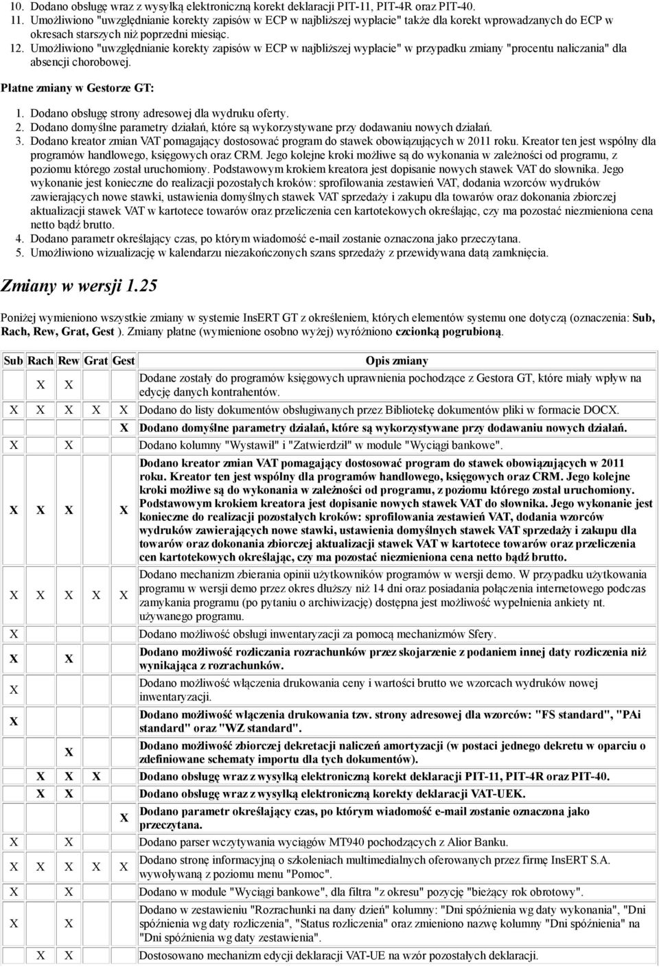 Umożliwiono "uwzględnianie korekty zapisów w ECP w najbliższej wypłacie" w przypadku zmiany "procentu naliczania" dla absencji chorobowej. Płatne zmiany w Gestorze GT: 1.