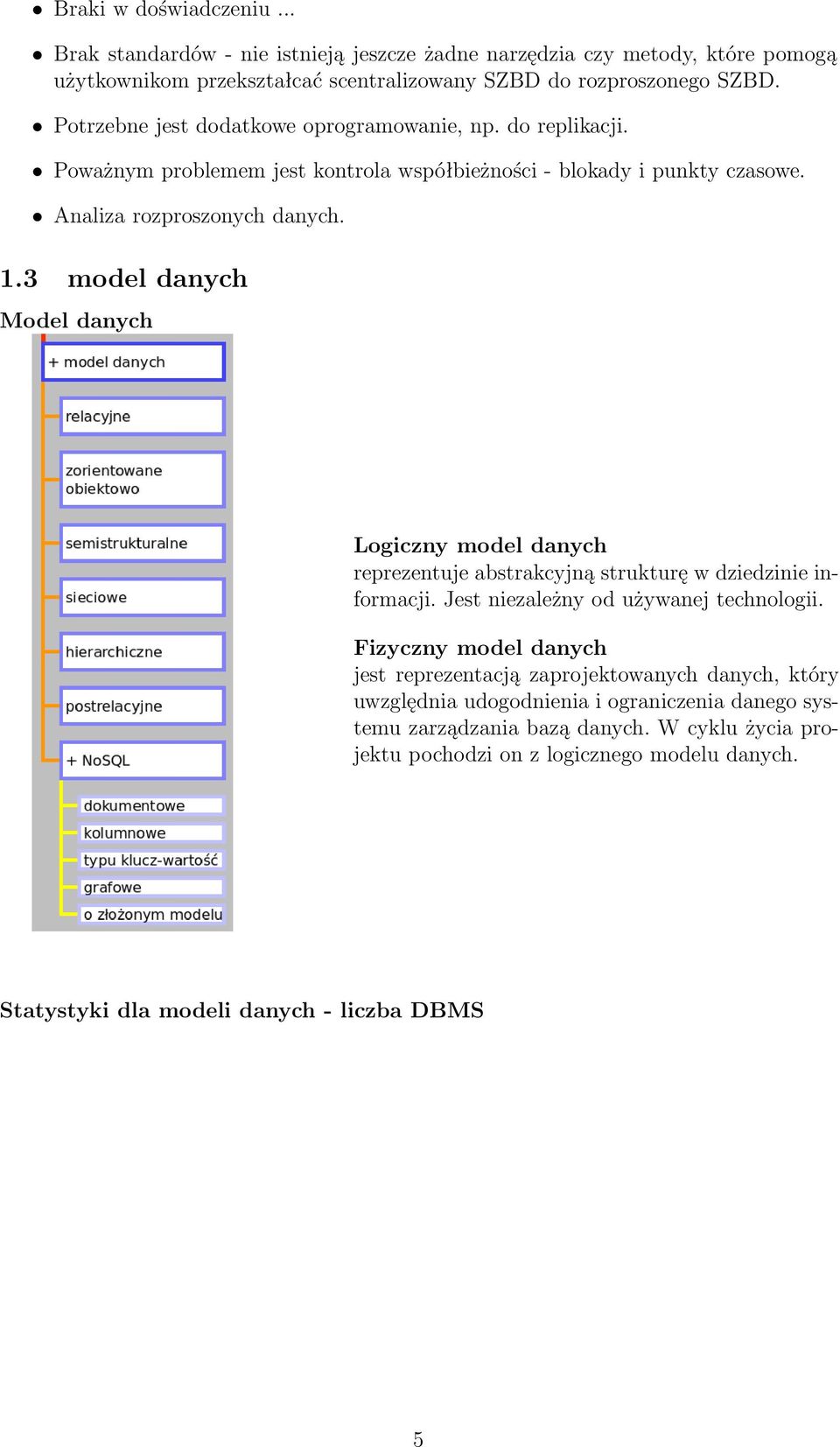 3 model danych Model danych Logiczny model danych reprezentuje abstrakcyjną strukturę w dziedzinie informacji. Jest niezależny od używanej technologii.