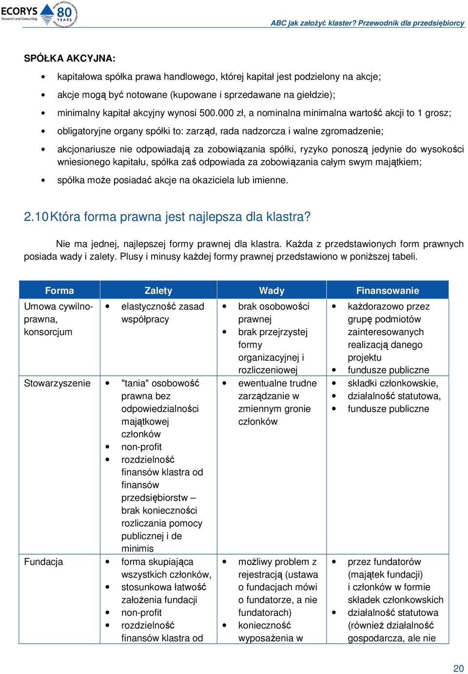 ponoszą jedynie do wysokości wniesionego kapitału, spółka zaś odpowiada za zobowiązania całym swym majątkiem; spółka moŝe posiadać akcje na okaziciela lub imienne. 2.