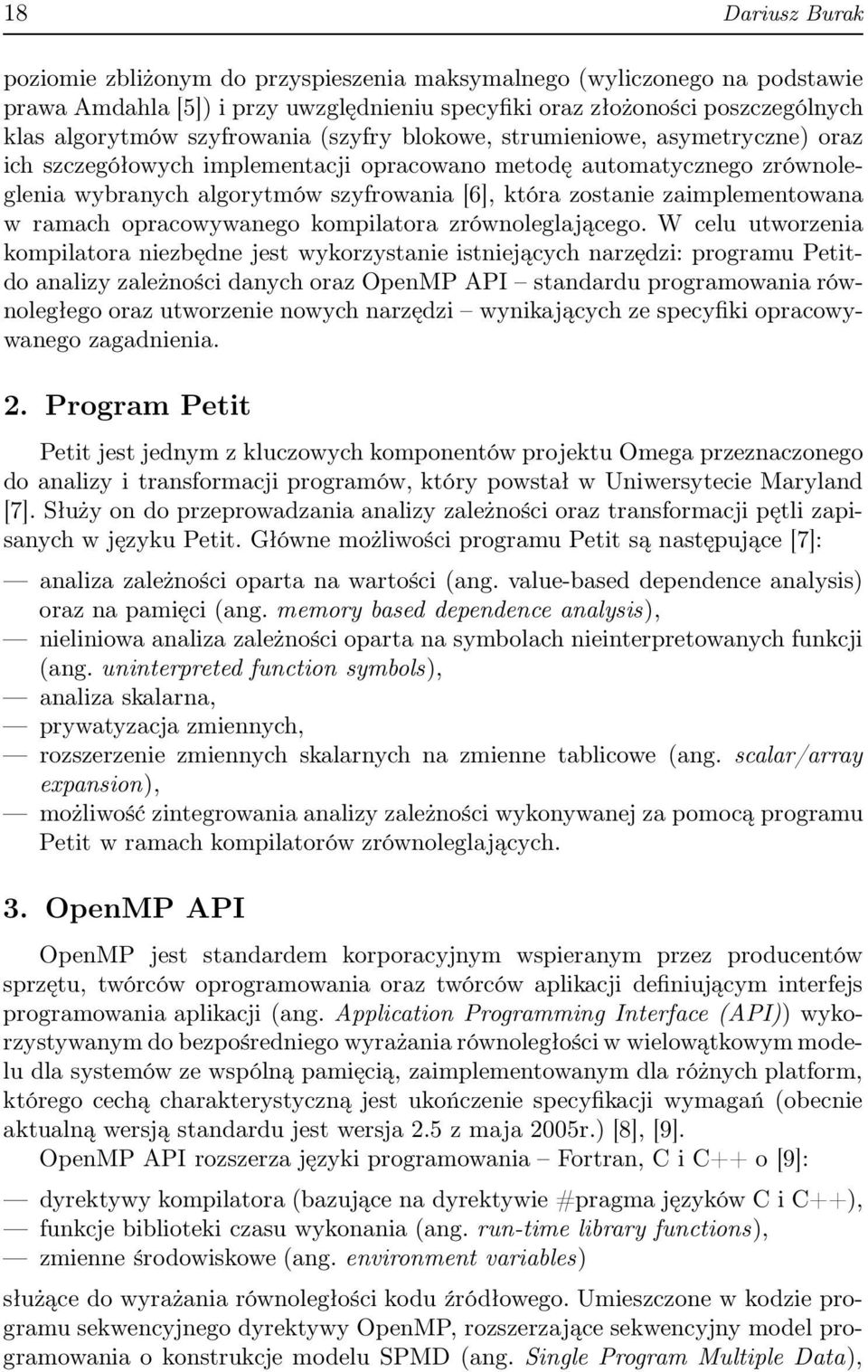 opracowwanego kompilatora zrównoleglającego.