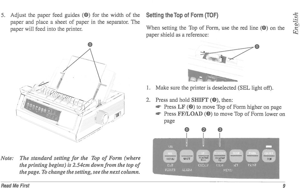 Make sure the printer is deselected (SEL light off). 2.