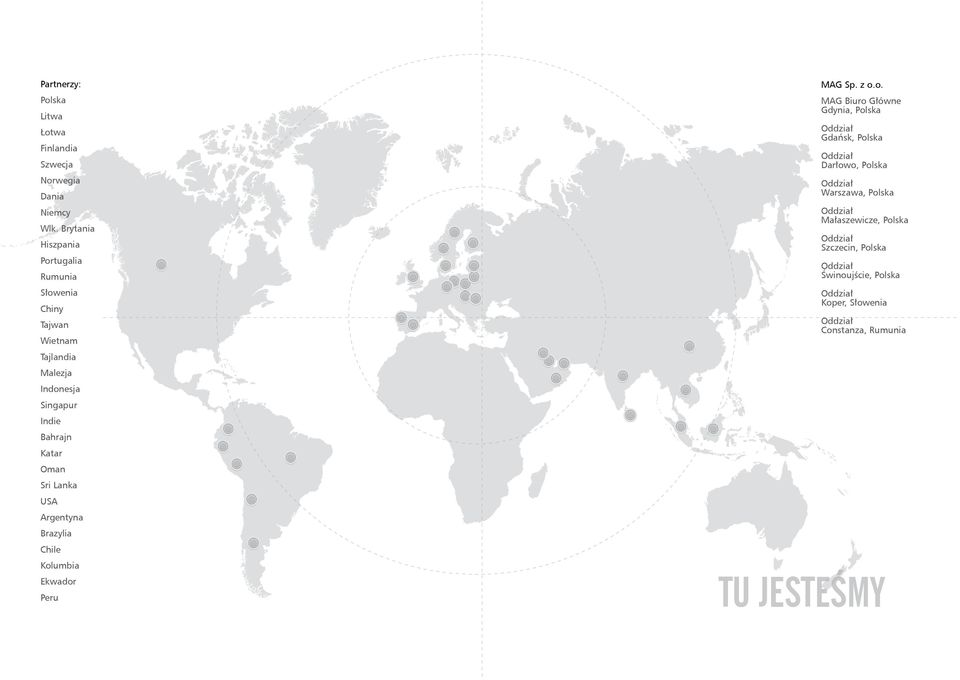 Polska Oddział Małaszewicze, Polska Oddział Szczecin, Polska Oddział Świnoujście, Polska Oddział Koper, Słowenia Oddział Constanza,