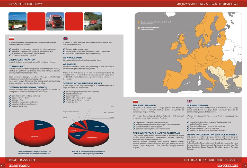 ładunków neutralnych i specjalnych (niebezpiecznych, wymagających temperatury kontrolowanej, ponadnormatywnych i ciężkich) OBSŁUGUJEMY PAŃSTWA przesyłki zarówno w ruchu krajowym, jak i