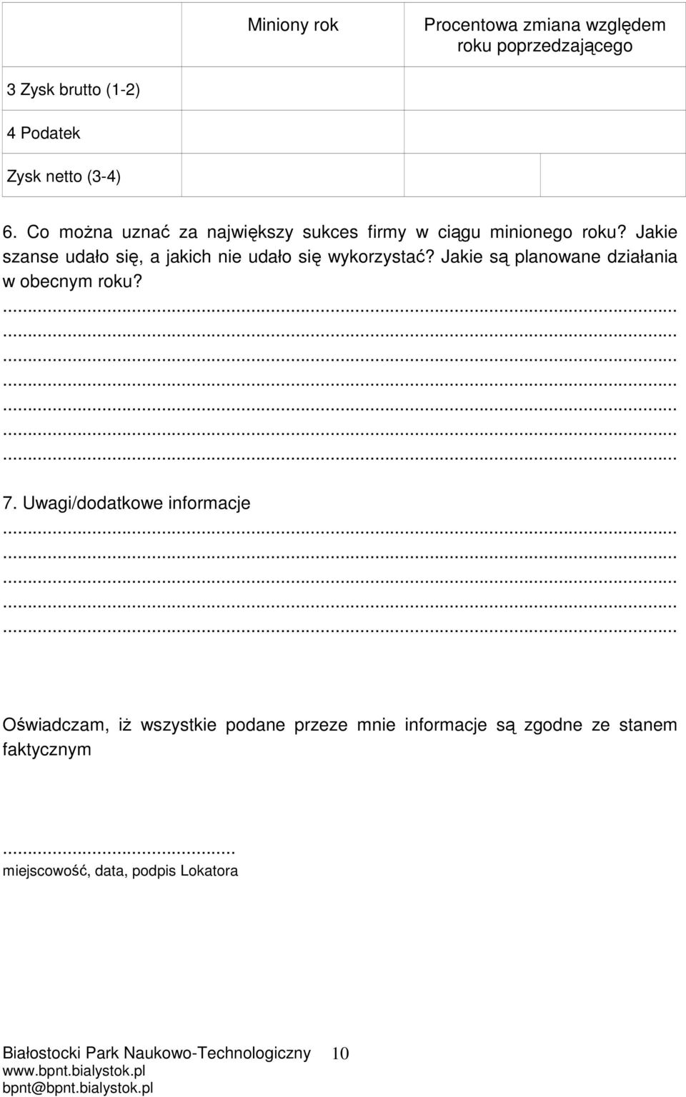 Jakie szanse udało się, a jakich nie udało się wykorzystać? Jakie są planowane działania w obecnym roku? 7.