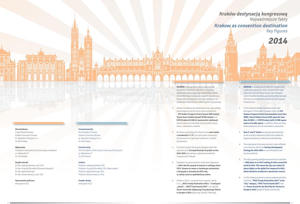 infrastruktury konferencyjnej i kongresowej. 1. KRAKOW is a leading destination for congress and conference organisers.