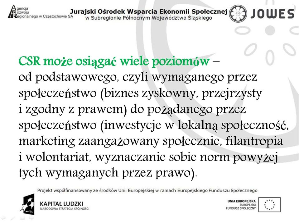 przez społeczeństwo (inwestycje w lokalną społeczność, marketing zaangażowany