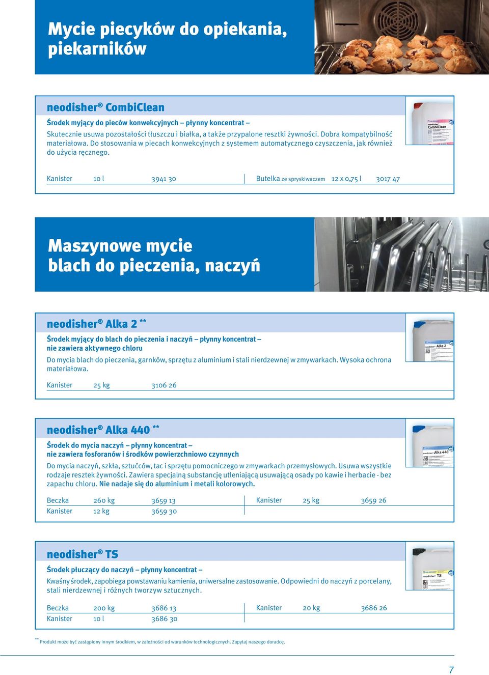 Kanister 10 l 3941 30 Butelka ze spryskiwaczem 12 x 0,75 l 3017 47 Maszynowe mycie blach do pieczenia, naczyń neodisher Alka 2 ** Środek myjący do blach do pieczenia i naczyń płynny koncentrat nie