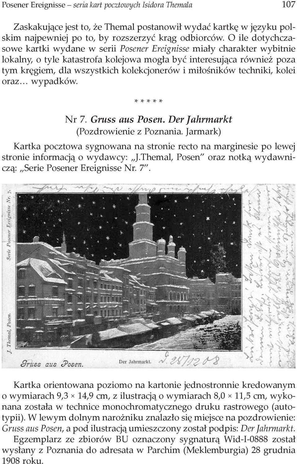 i miłośników techniki, kolei oraz wypadków. Nr 7. Gruss aus Posen. Der Jahrmarkt (Pozdrowienie z Poznania.