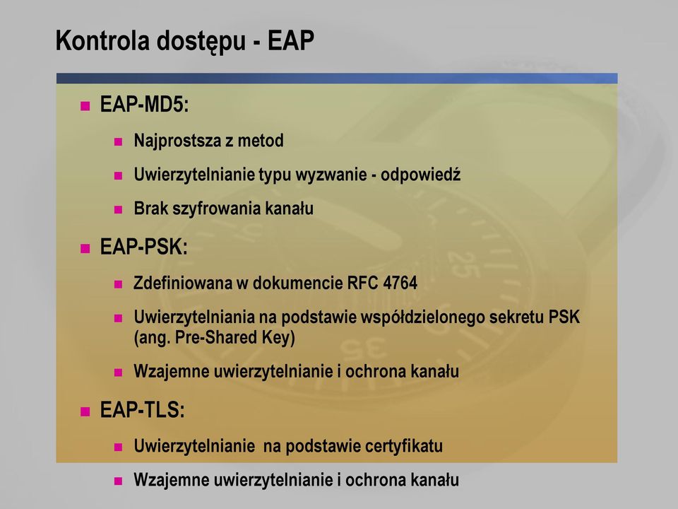 podstawie współdzielonego sekretu PSK (ang.