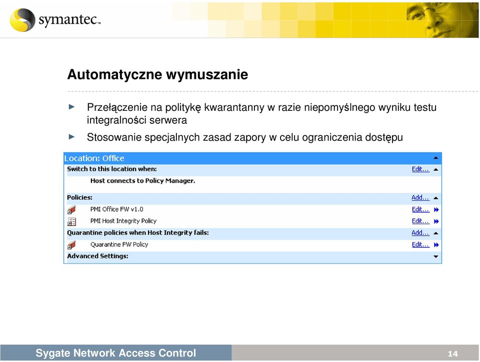 wyniku testu integralności serwera Stosowanie