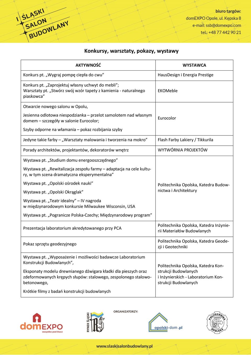 własnym domem szczegóły w salonie Eurocolor; Eurocolor Szyby odporne na włamania pokaz rozbijania szyby Jedyne takie farby Warsztaty malowania i tworzenia na mokro Porady architektów, projektantów,