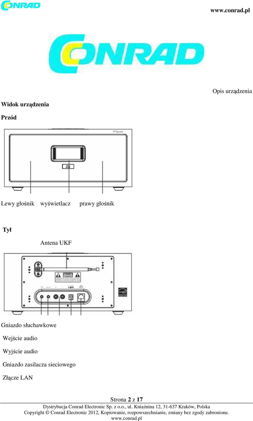 Gniazdo słuchawkowe Wejście audio Wyjście audio