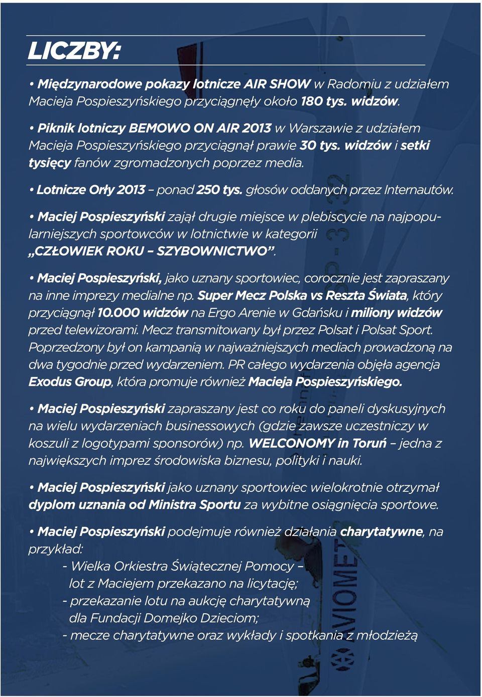 Lotnicze Orły 2013 ponad 250 tys. głosów oddanych przez Internautów.