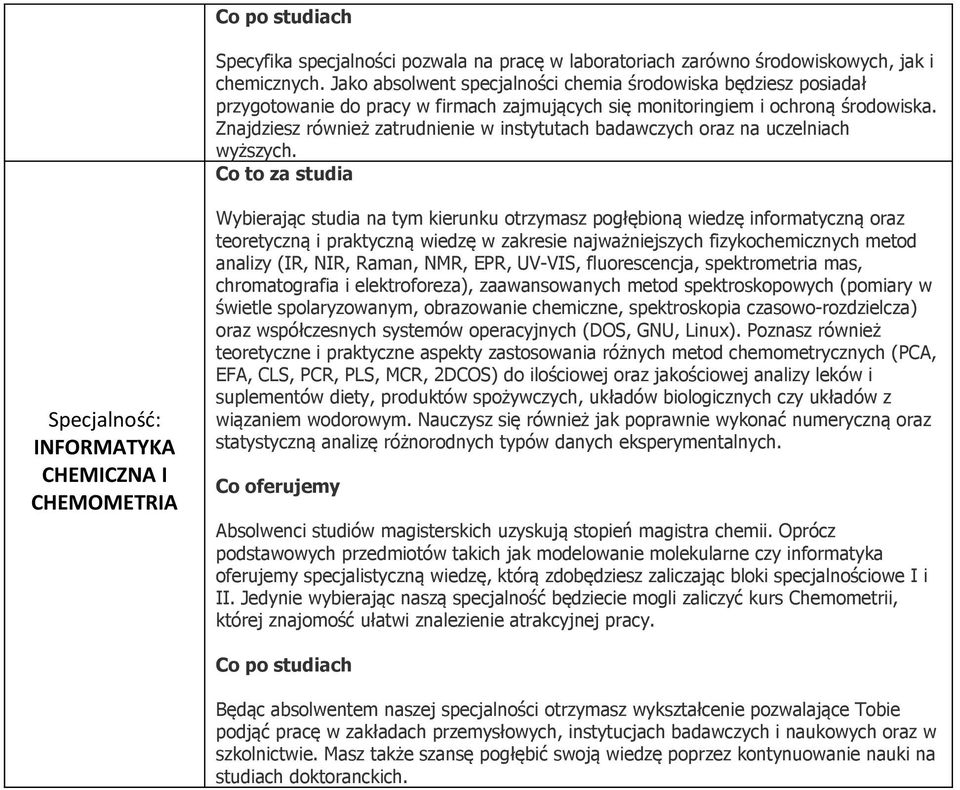 Znajdziesz również zatrudnienie w instytutach badawczych oraz na uczelniach wyższych.