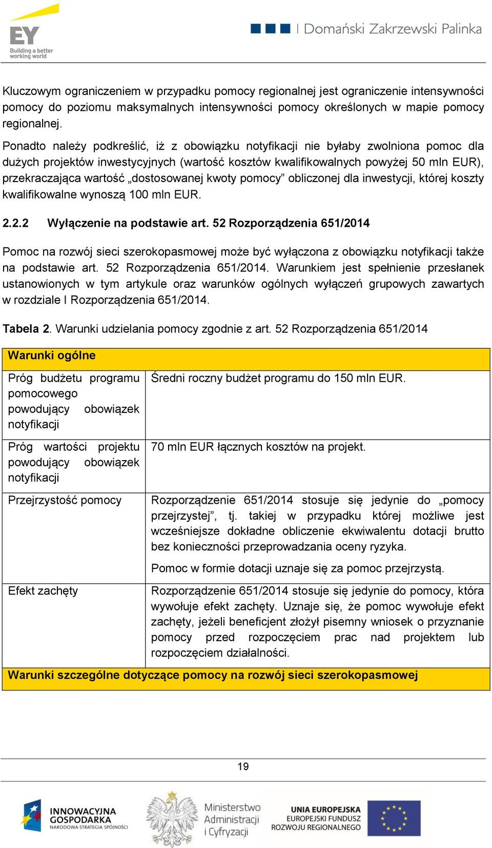 dostosowanej kwoty pomocy obliczonej dla inwestycji, której koszty kwalifikowalne wynoszą 100 mln EUR. 2.2.2 Wyłączenie na podstawie art.