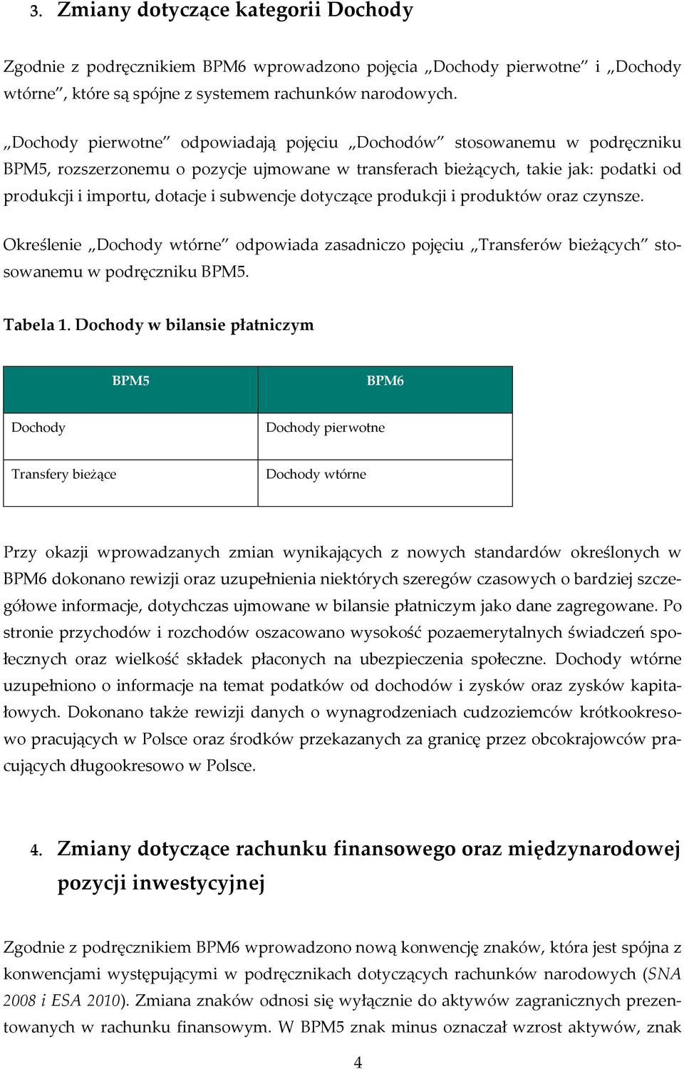 dotyczące produkcji i produktów oraz czynsze. Określenie Dochody wtórne odpowiada zasadniczo pojęciu Transferów bieżących stosowanemu w podręczniku BPM5. Tabela 1.