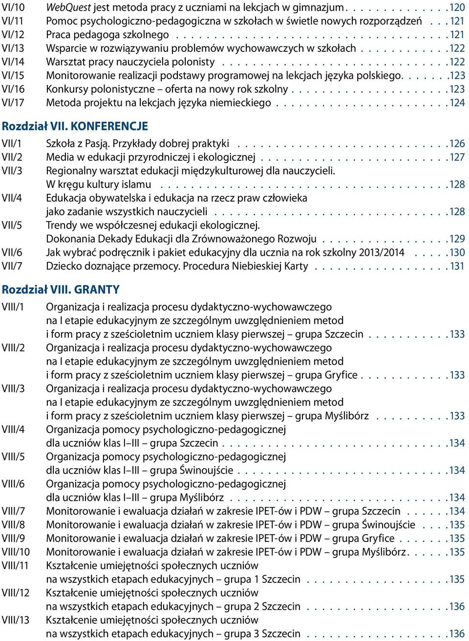 ............................. 122 VI/15 Monitorowanie realizacji podstawy programowej na lekcjach języka polskiego....... 123 VI/16 Konkursy polonistyczne oferta na nowy rok szkolny.