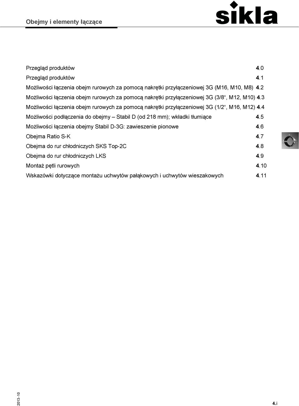 3 Możliwości łączenia obejm rurowych za pomocą nakrętki przyłączeniowej 3G (1/2, M16, M12) 4.