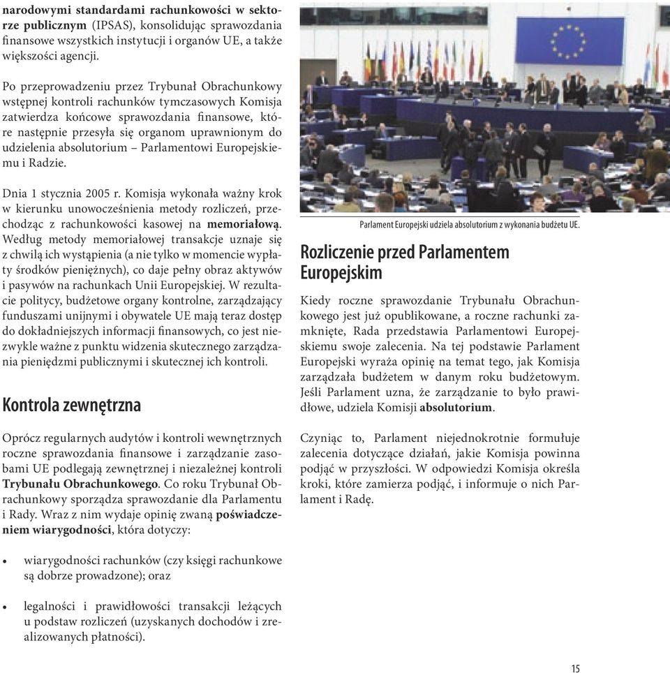 udzielenia absolutorium Parlamentowi Europejskiemu i Radzie. Dnia 1 stycznia 2005 r.