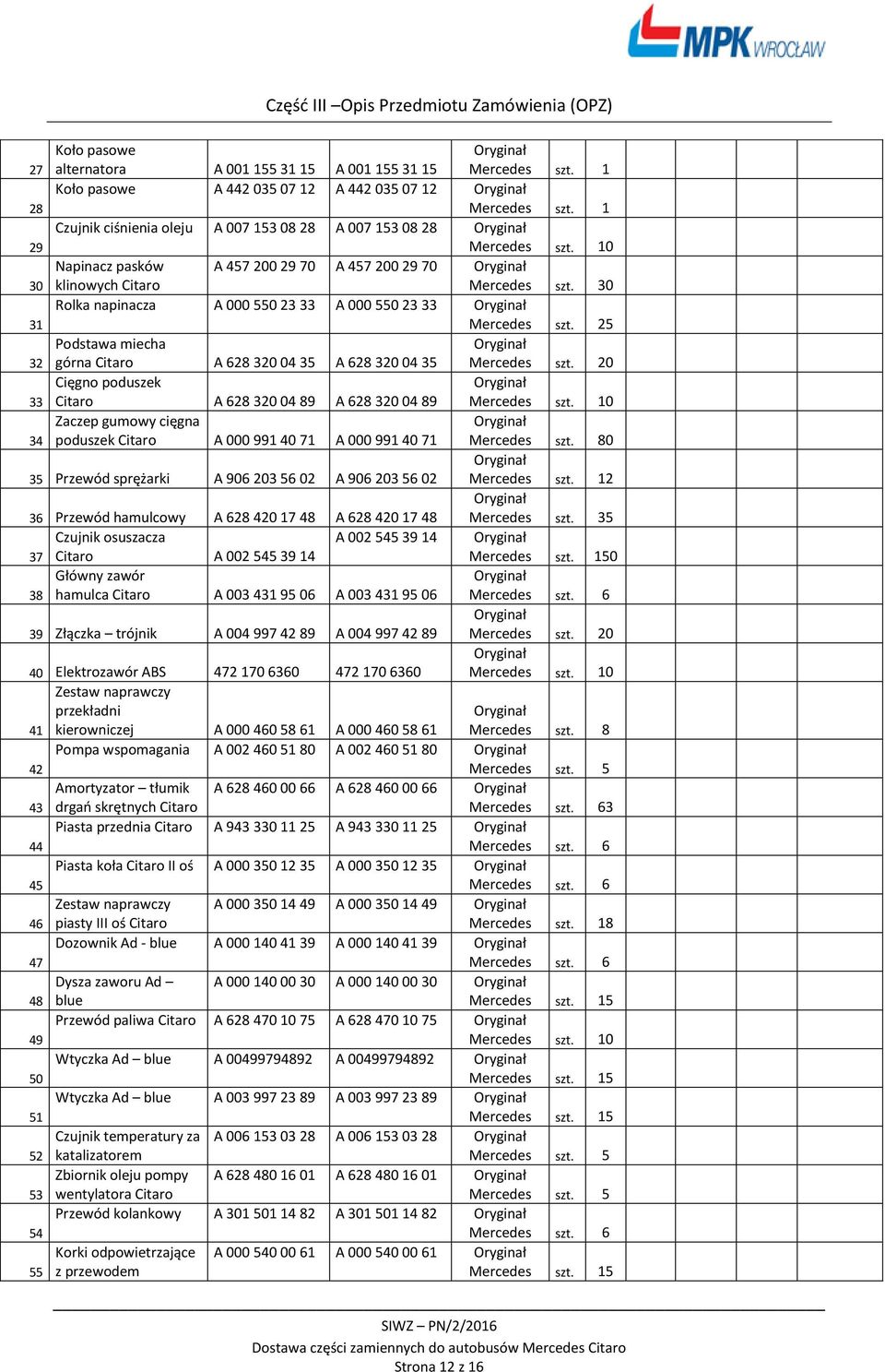 poduszek A 628 320 04 89 A 628 320 04 89 Mercedes 0 34 Zaczep gumowy cięgna poduszek A 000 991 40 71 A 000 991 40 71 Mercedes szt.