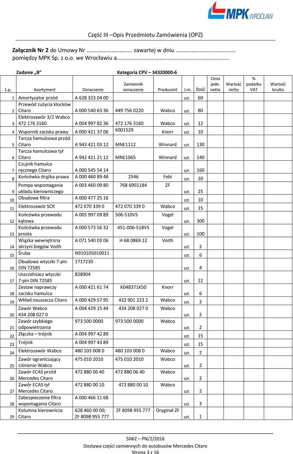 80 3 Elektrozawór 3/2 Wabco 472 176 3160 A 004 997 82 36 472 176 3160 Wabco 2 4 Wspornik zacisku prawy A 000 421 37 06 K001529 Knorr 0 Tarcza hamulcowa przód 5 A 943 421 03 12 MNE1112 Winnard 30 6