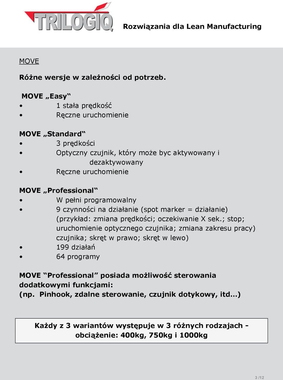 W pełni programowalny 9 czynności na działanie (spot marker = działanie) (przykład: zmiana prędkości; oczekiwanie X sek.