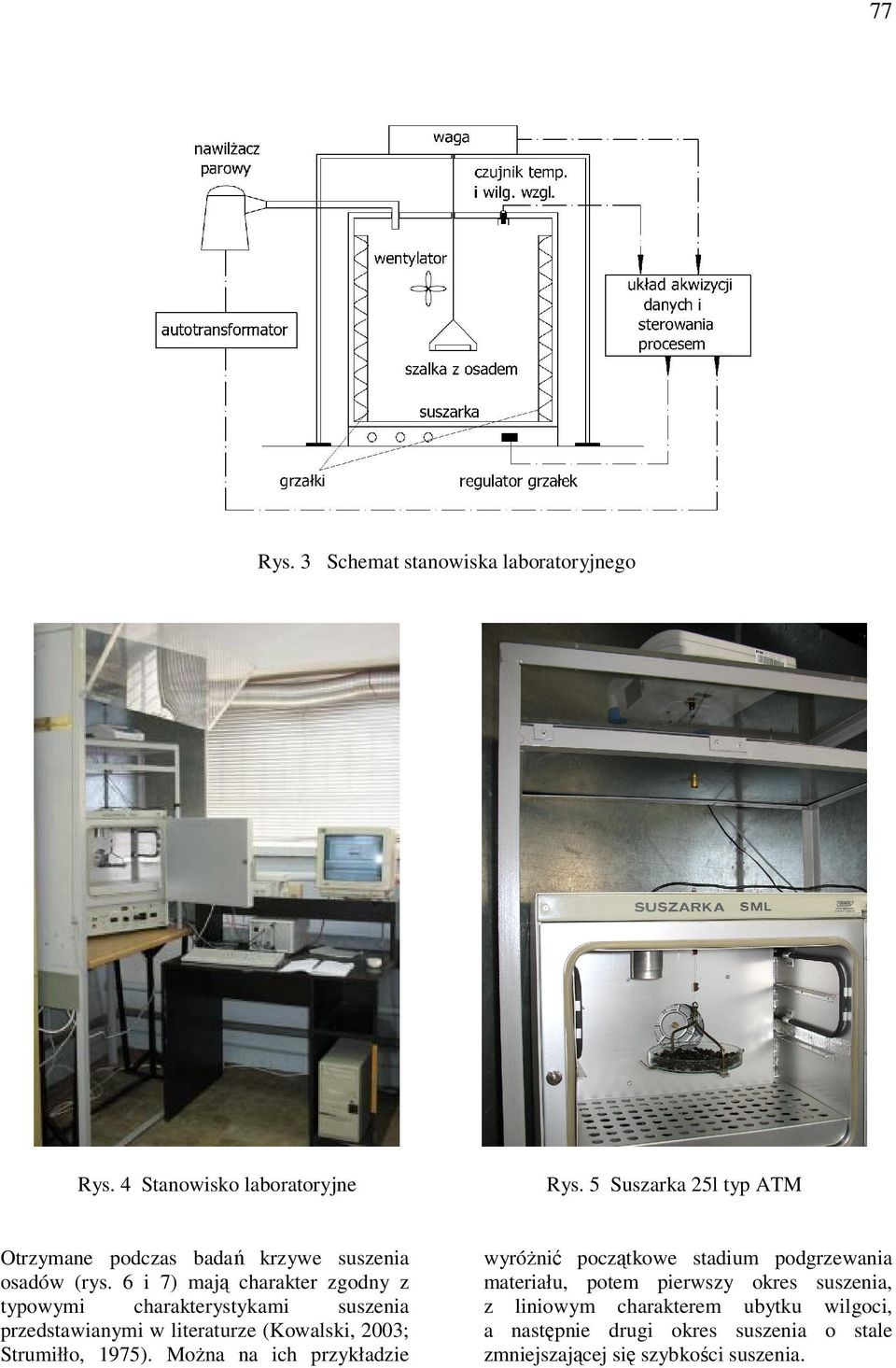 6 i 7) mają chaakte zgodny z typowymi chaakteystykami suszenia pzedstawianymi w liteatuze (Kowalski, 2003; Stumiłło, 1975).