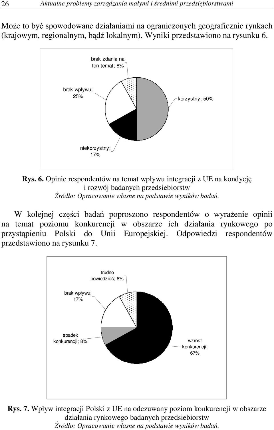 W kolejnej czci bada poproszono respondentów o wyraenie opinii na temat poziomu konkurencji w obszarze ich działania rynkowego po przystpieniu Polski do Unii Europejskiej.