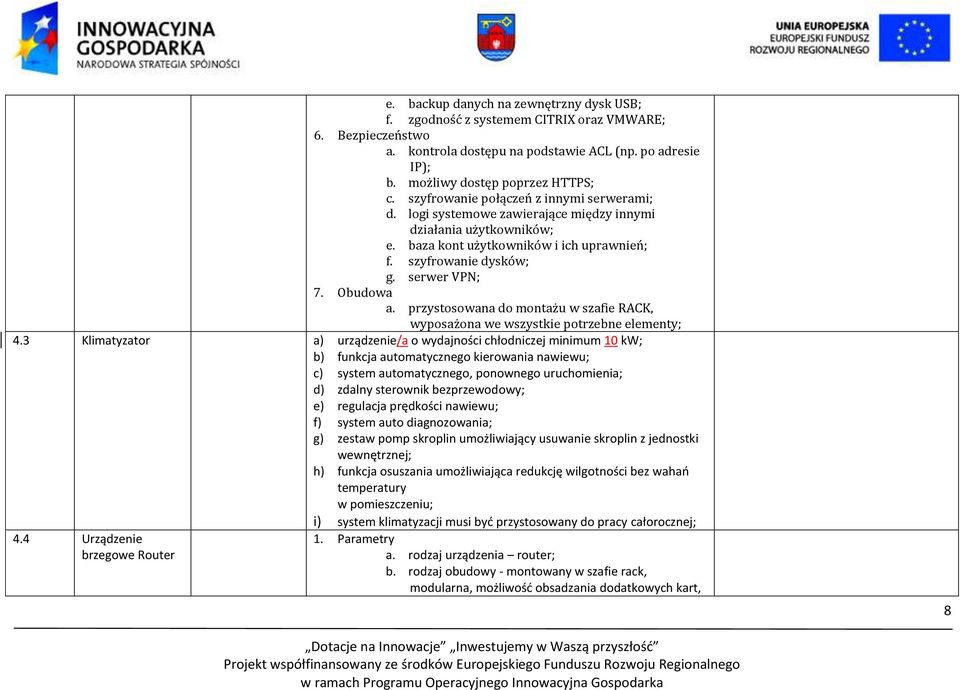 Obudowa a. przystosowana do montażu w szafie RACK, wyposażona we wszystkie potrzebne elementy; 4.