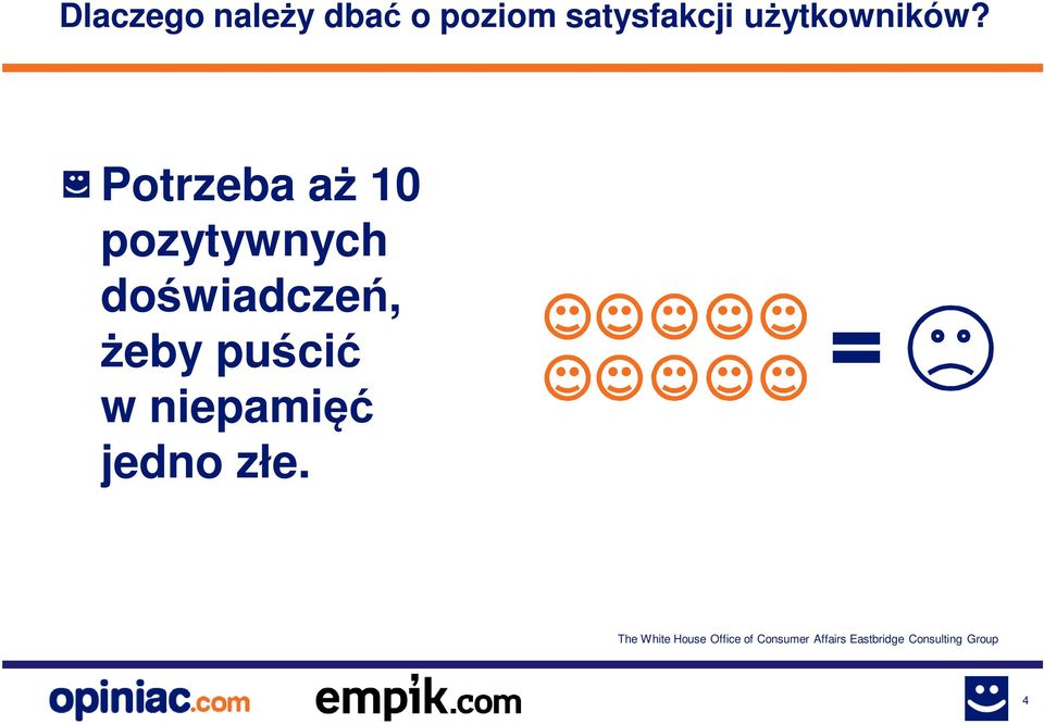 Potrzeba aż 10 pozytywnych doświadczeń, żeby