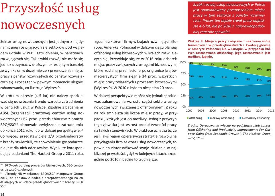 Sektor usług nowoczesnych jest jednym z najdynamiczniej rozwijających się sektorów pod względem udziału w PKB i zatrudnieniu, w państwach rozwijających się.