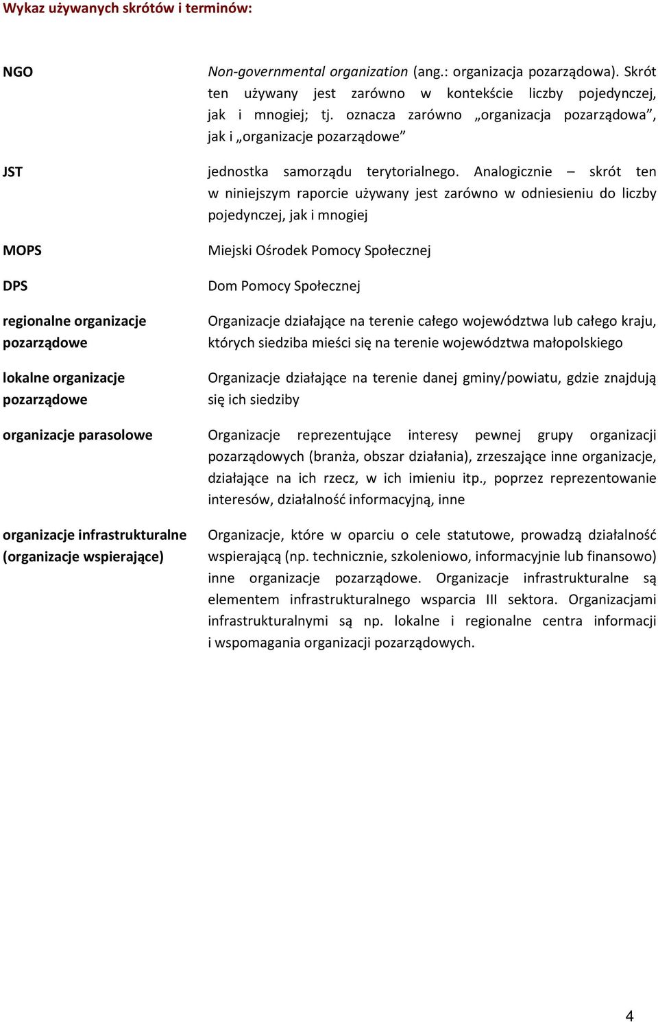 oznacza zarówno organizacja pozarządowa, jak i organizacje pozarządowe jednostka samorządu terytorialnego.