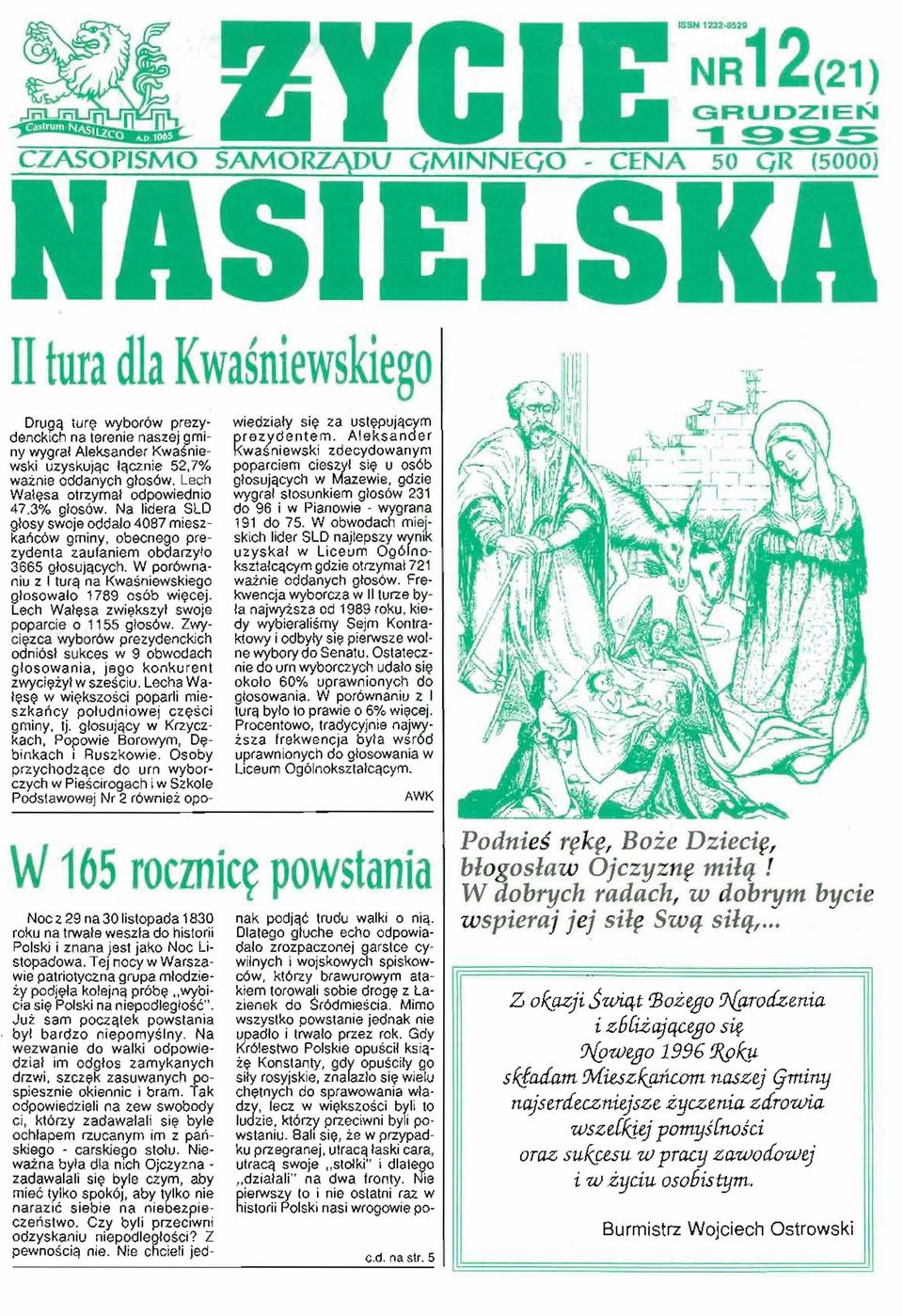 Na lidera SlD glosy swoje oddalo 4087 mieszkanc6w gminy, obeenego prezydenla zaulaniem obdarzylo 3665 glosujcleych. W por6wnaniu z I turq na Kwasniewskiego glosowalo 1789 os6b wilileej.