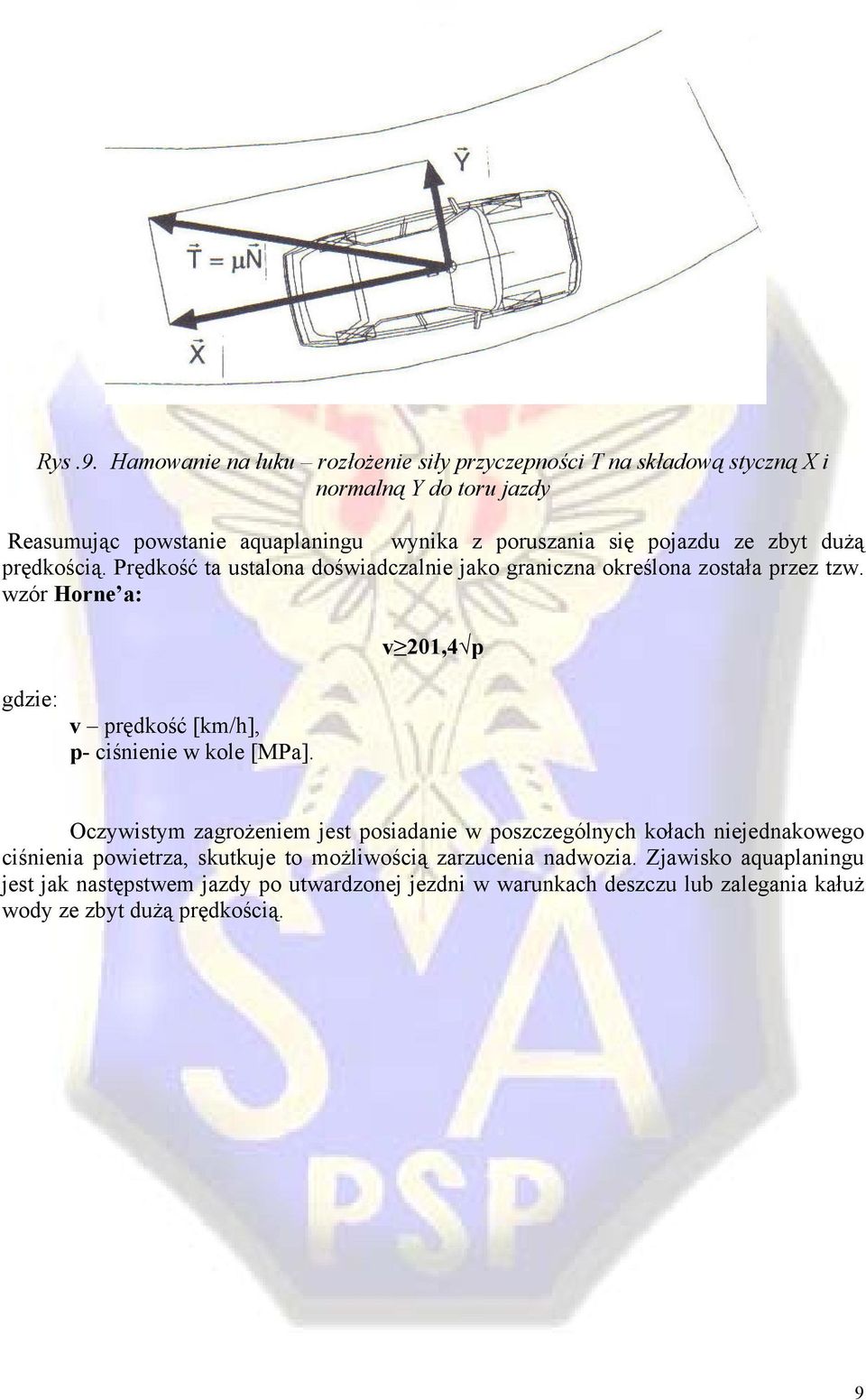 pojazdu ze zbyt dużą prędkością. Prędkość ta ustalona doświadczalnie jako graniczna określona została przez tzw.