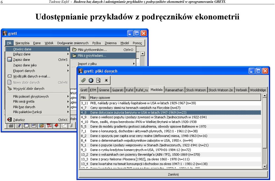 ekonometrii w oprogramowaniu GRETL