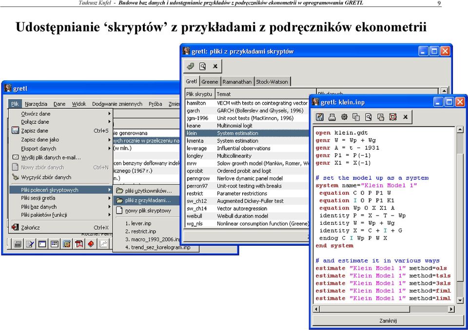 ekonometrii w oprogramowaniu GRETL 9