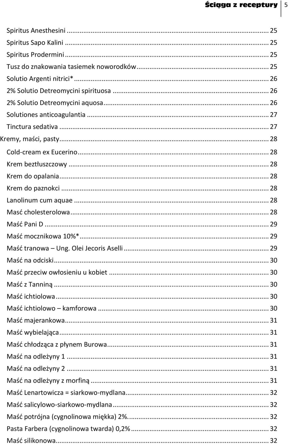 .. 28 Krem beztłuszczowy... 28 Krem do opalania... 28 Krem do paznokci... 28 Lanolinum cum aquae... 28 Masd cholesterolowa... 28 Maśd Pani D... 29 Maśd mocznikowa 10%*... 29 Maśd tranowa Ung.