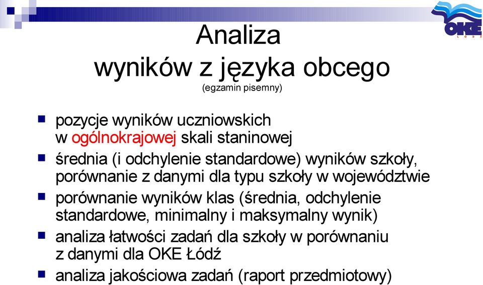 województwie porównanie wyników klas (średnia, odchylenie standardowe, minimalny i maksymalny wynik)