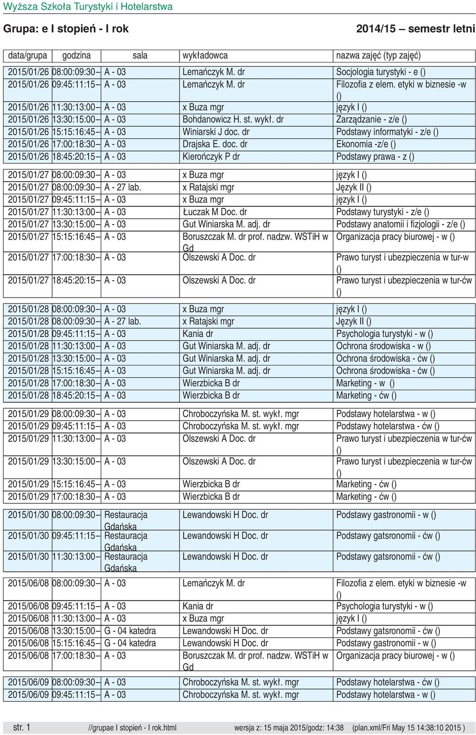 dr Podstawy informatyki - z/e 2015/01/26 17:00:18:30 A - 03 Drajska E. doc.