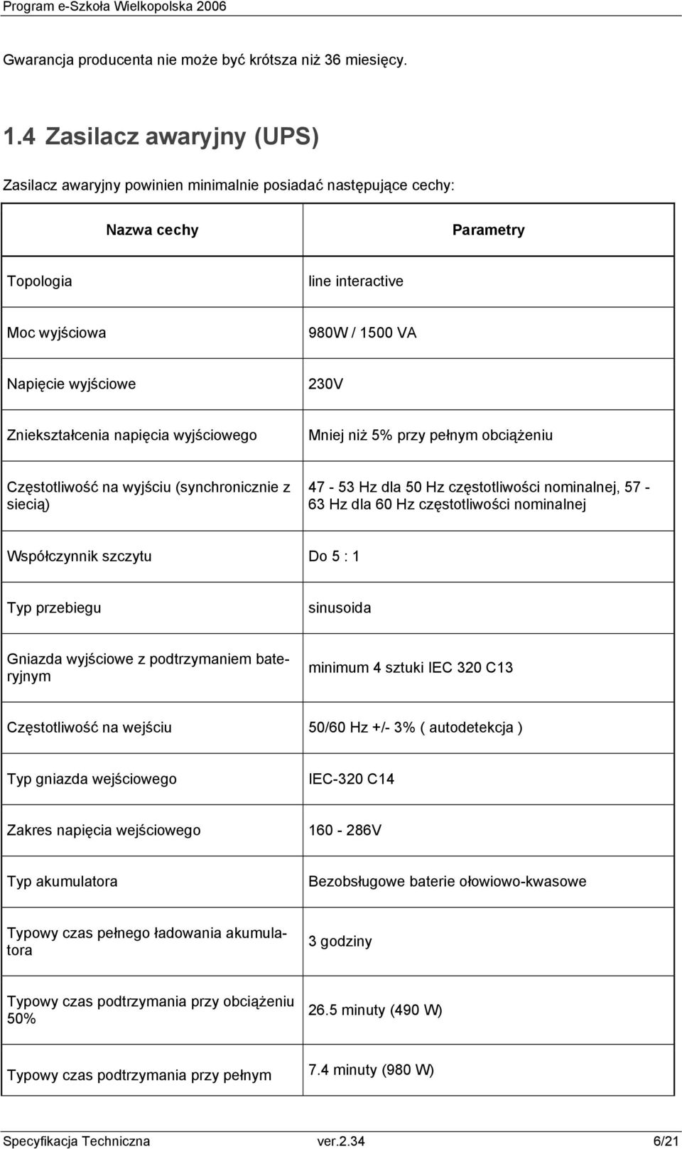 Zniekształcenia napięcia wyjściowego Mniej niż 5% przy pełnym obciążeniu Częstotliwość na wyjściu (synchronicznie z siecią) 47-53 Hz dla 50 Hz częstotliwości nominalnej, 57-63 Hz dla 60 Hz