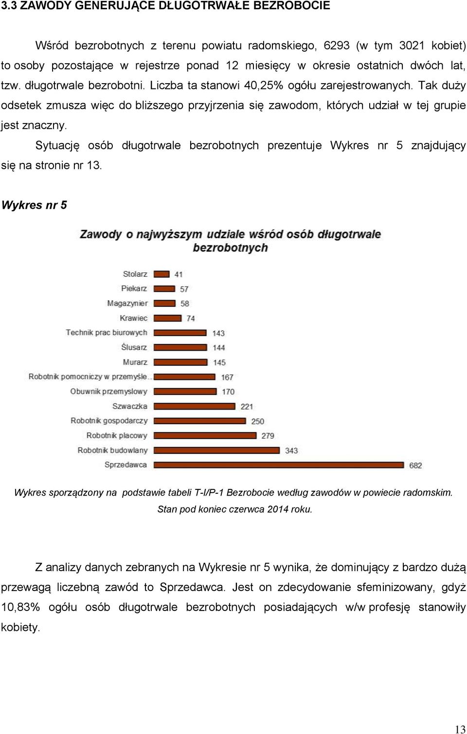 Sytuację osób długotrwale bezrobotnych prezentuje Wykres nr 5 znajdujący się na stronie nr 13.