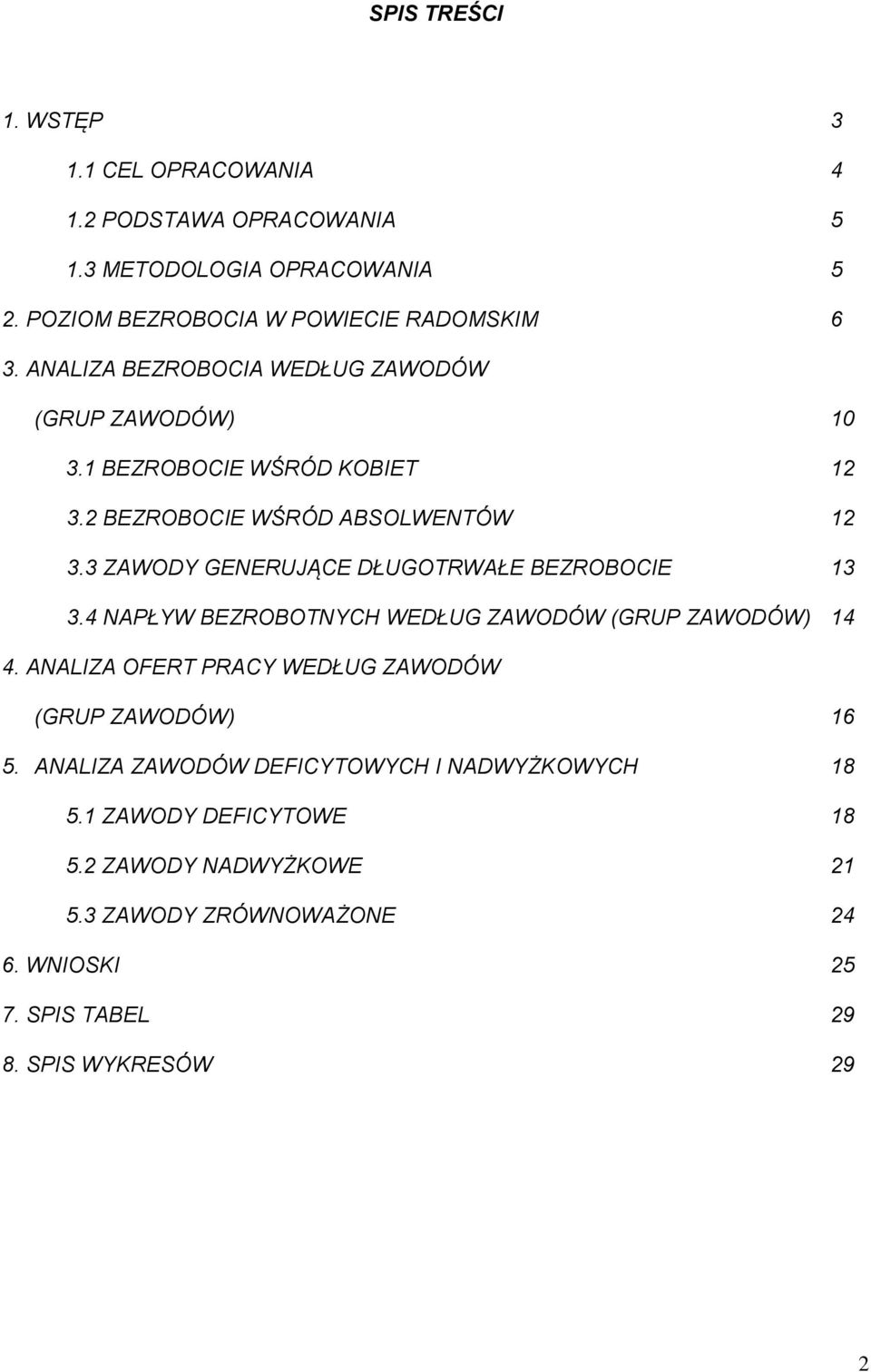 3 ZAWODY GENERUJĄCE DŁUGOTRWAŁE BEZROBOCIE 13 3.4 NAPŁYW BEZROBOTNYCH WEDŁUG ZAWODÓW (GRUP ZAWODÓW) 14 4.