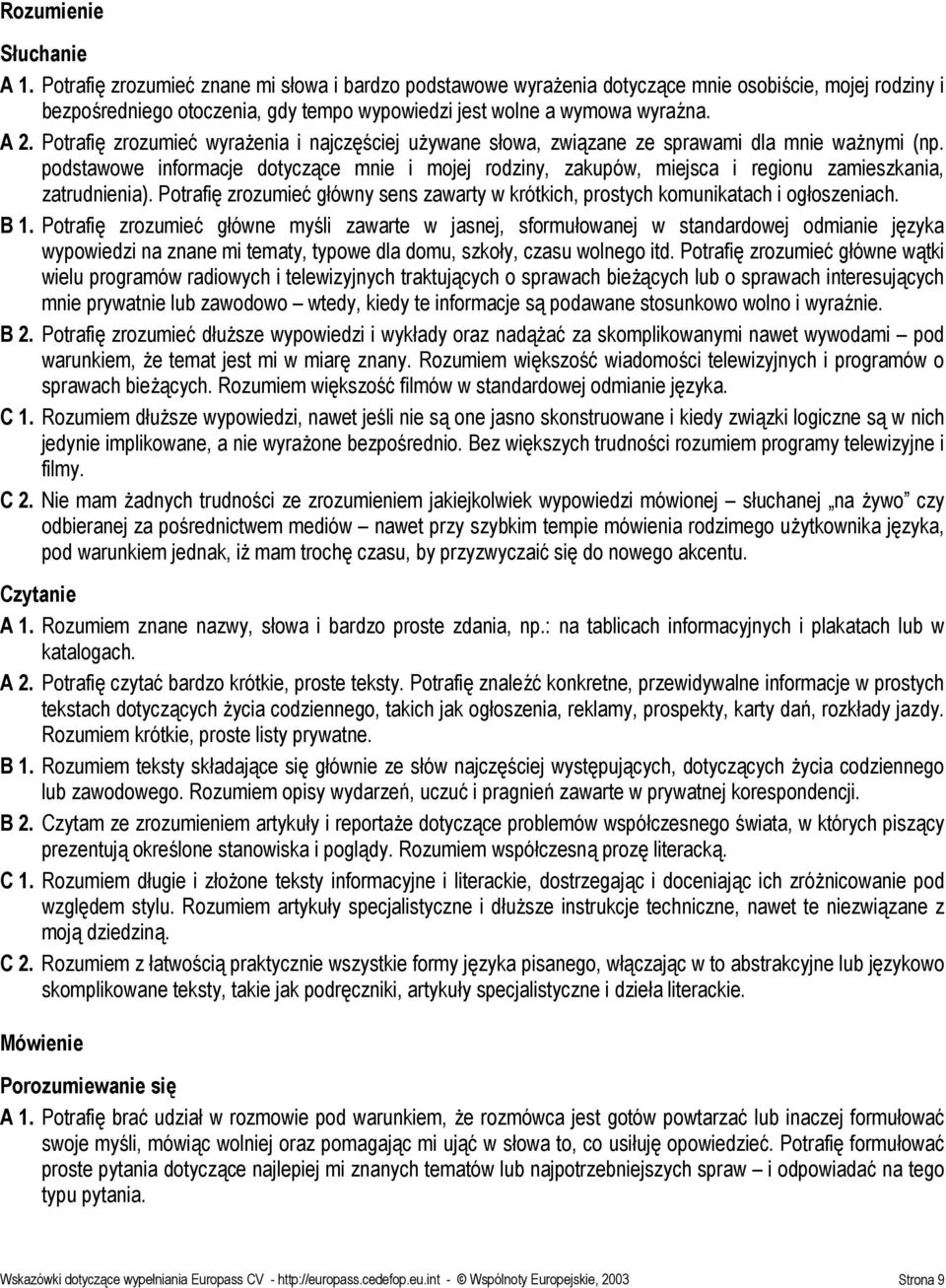 Potrafię zrozumieć wyrażenia i najczęściej używane słowa, związane ze sprawami dla mnie ważnymi (np.