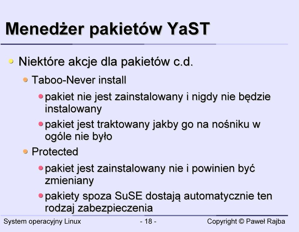 a pakietów c.d.